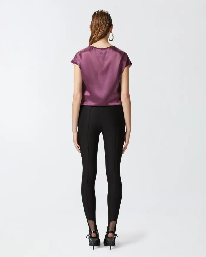 Women Blouses Pinko Satin And Georgette Tshirt Blouse Grape Wine Women Blouses Pinko Satin And Georgette Tshirt Blouse Grape Wine
