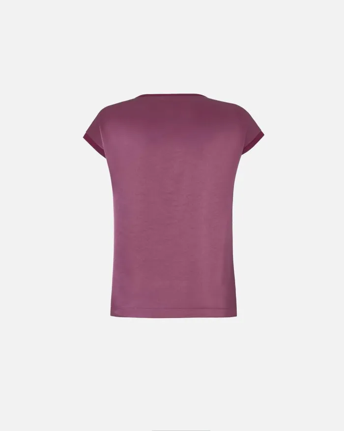 Women Blouses Pinko Satin And Georgette Tshirt Blouse Grape Wine Women Blouses Pinko Satin And Georgette Tshirt Blouse Grape Wine