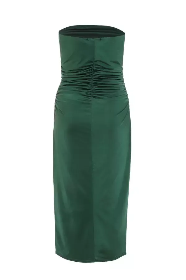 Women Bottle Green Bandeau Midi Dress Quiz Clothing Dresses