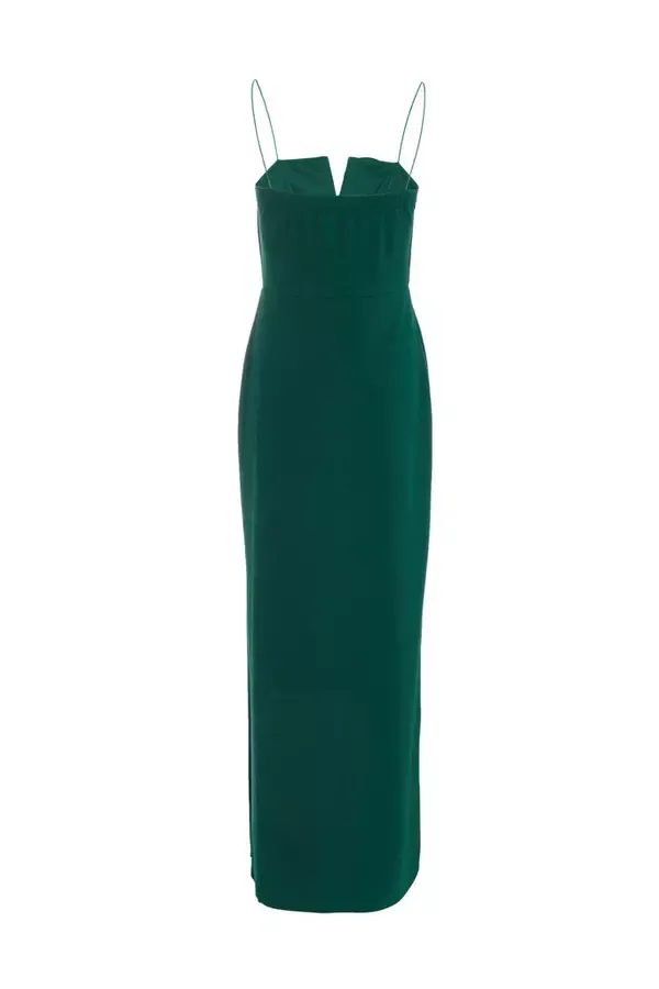Women Bottle Green Floral Applique Maxi Dress Quiz Clothing Dresses