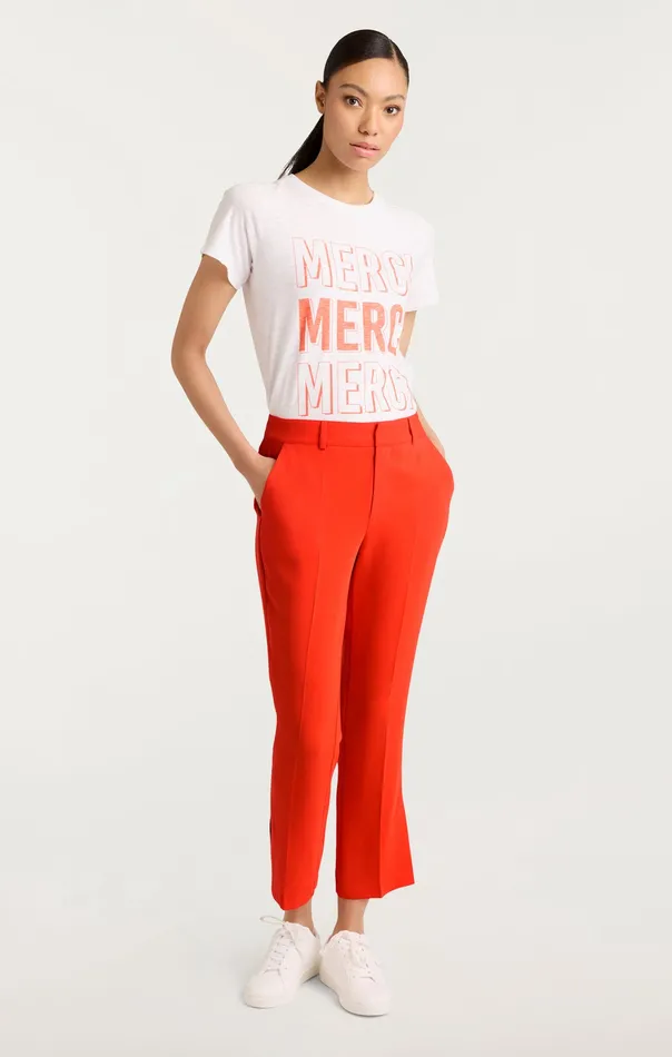 Women Bottoms Cinq Sept Cropped Kerry Pant Deep Tangelo