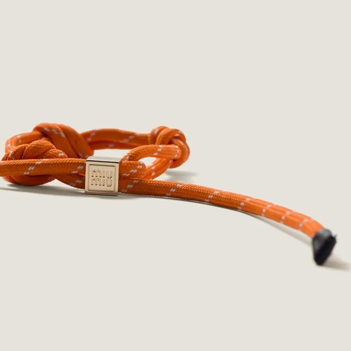 Women Bracelets Miu Miu Cord And Nylon Bracelet Orange Women Bracelets Miu Miu Cord And Nylon Bracelet Orange