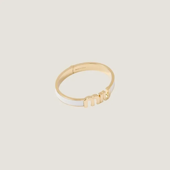 Women Bracelets Miu Miu Enameled Metal Bracelet White Women Bracelets Miu Miu Enameled Metal Bracelet White