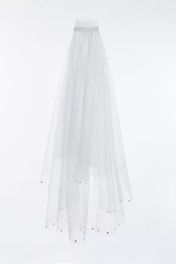 Women Bridal White Diamante Tiered Veil Quiz Clothing Bride To Be