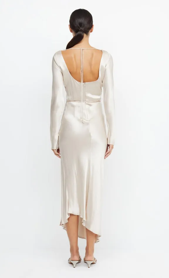 Women Bridesmaid Dresses Bec Bridge MOON DANCE LONG SLEEVE MAXI DRESS 8211 SAND
