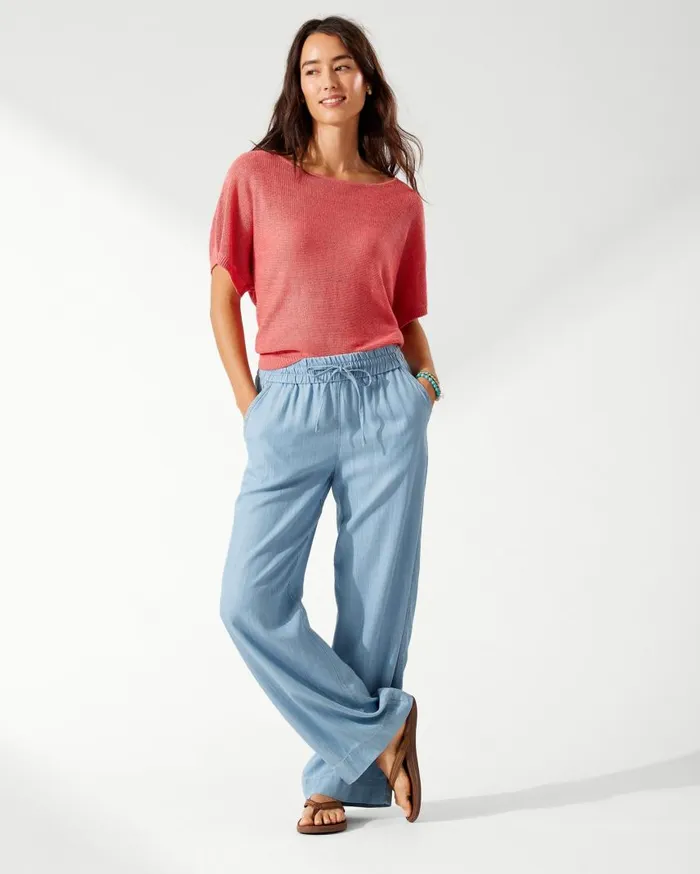 Women Calypso Crepe Beach Pants Mare Navy Tommy Bahama Pants and Crops