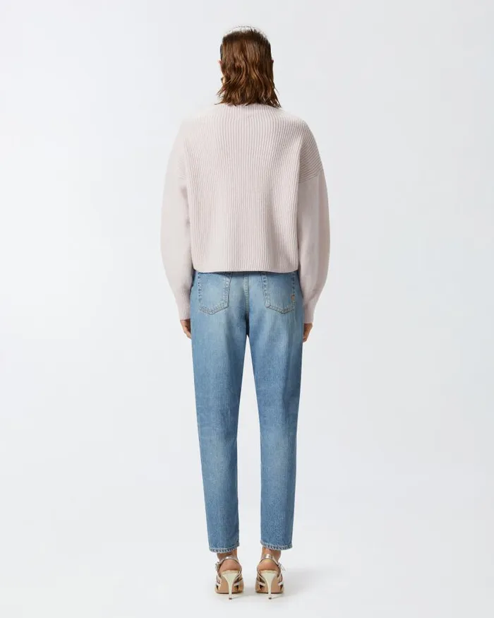 Women Cardigan Pinko Ribbed Jumper With Zip Neck Smoky Pink Women Cardigan Pinko Ribbed Jumper With Zip Neck Smoky Pink