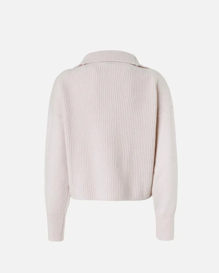 Women Cardigan Pinko Ribbed Jumper With Zip Neck Smoky Pink Women Cardigan Pinko Ribbed Jumper With Zip Neck Smoky Pink