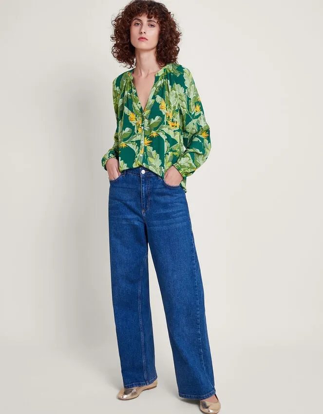 Women Carmina Print Blouse Green Monsoon Tops and Blouses