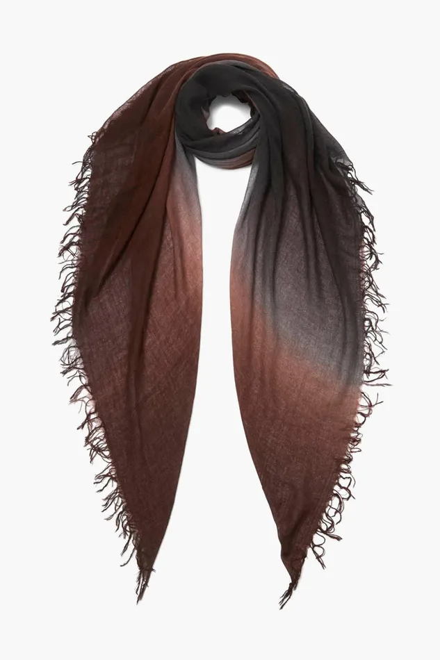 Women Cashmere And Silk Scarf Espresso Dip Dyed Chan Luu Scarves