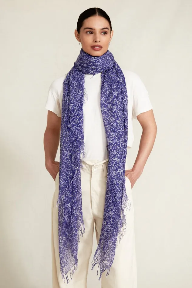 Women Cashmere And Silk Scarf Liberty Hibiscus Floral Chan Luu Scarves