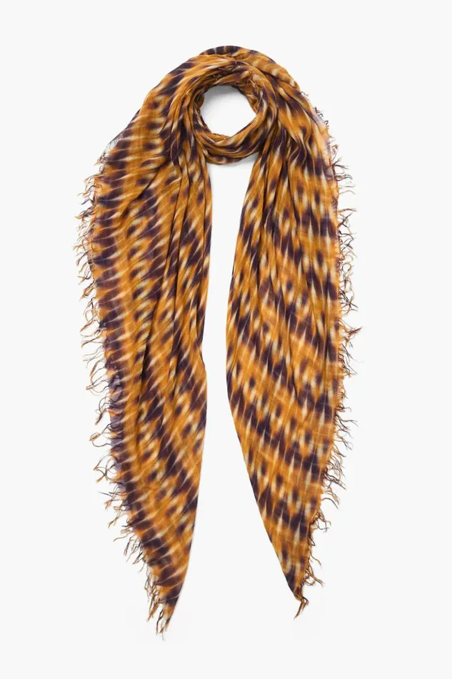 Women Cashmere And Silk Scarf Yellow Tie Dye Chan Luu Scarves