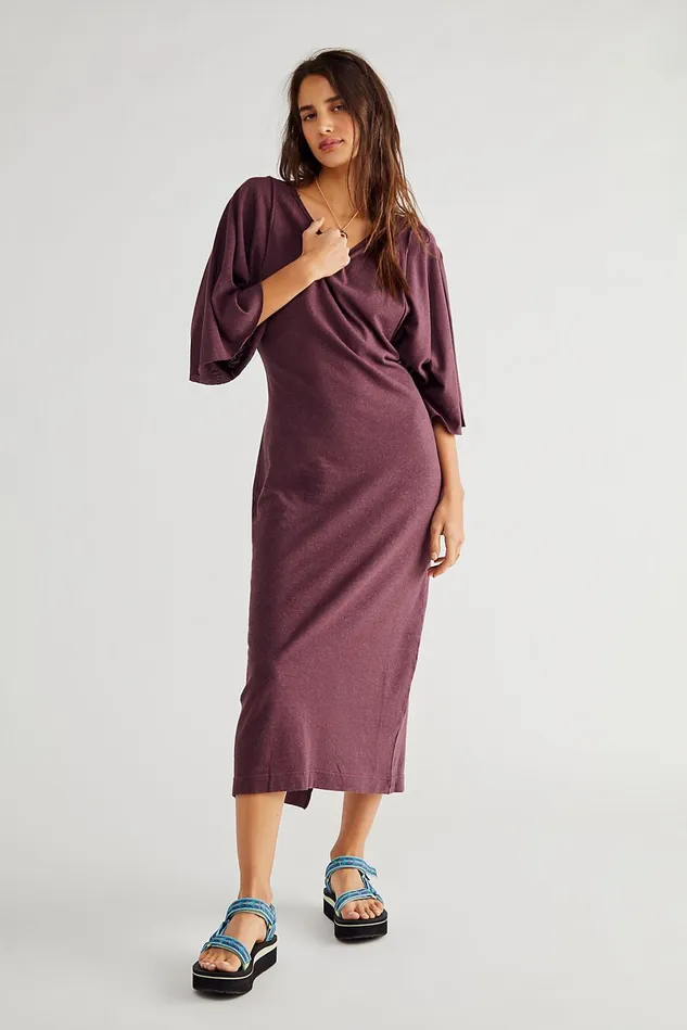 Women Casual Dresses Free People Skylar Maxi Dress Plum Jam