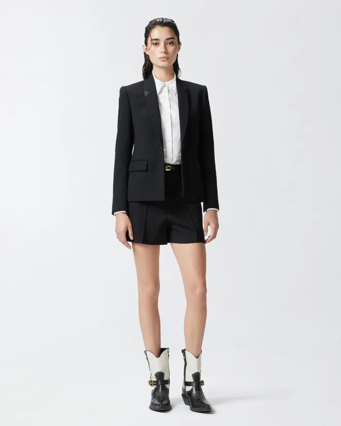 Women Casual Jackets Pinko Black Singlebreasted Wool Twill Blazer Limo Black Women Casual Jackets Pinko Black Singlebreasted Wool Twill Blazer Limo Black