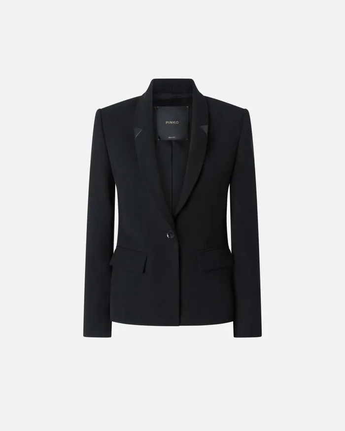 Women Casual Jackets Pinko Black Singlebreasted Wool Twill Blazer Limo Black Women Casual Jackets Pinko Black Singlebreasted Wool Twill Blazer Limo Black