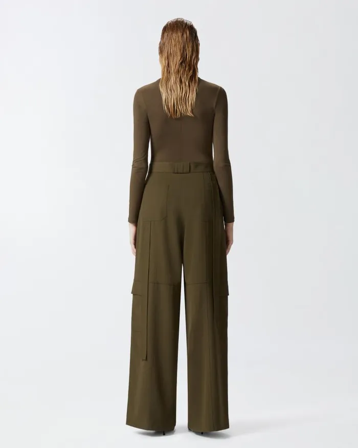 Women Casual Trousers Pinko Flowing Wideleg Cargo Trousers Greenamazonia Women Casual Trousers Pinko Flowing Wideleg Cargo Trousers Greenamazonia