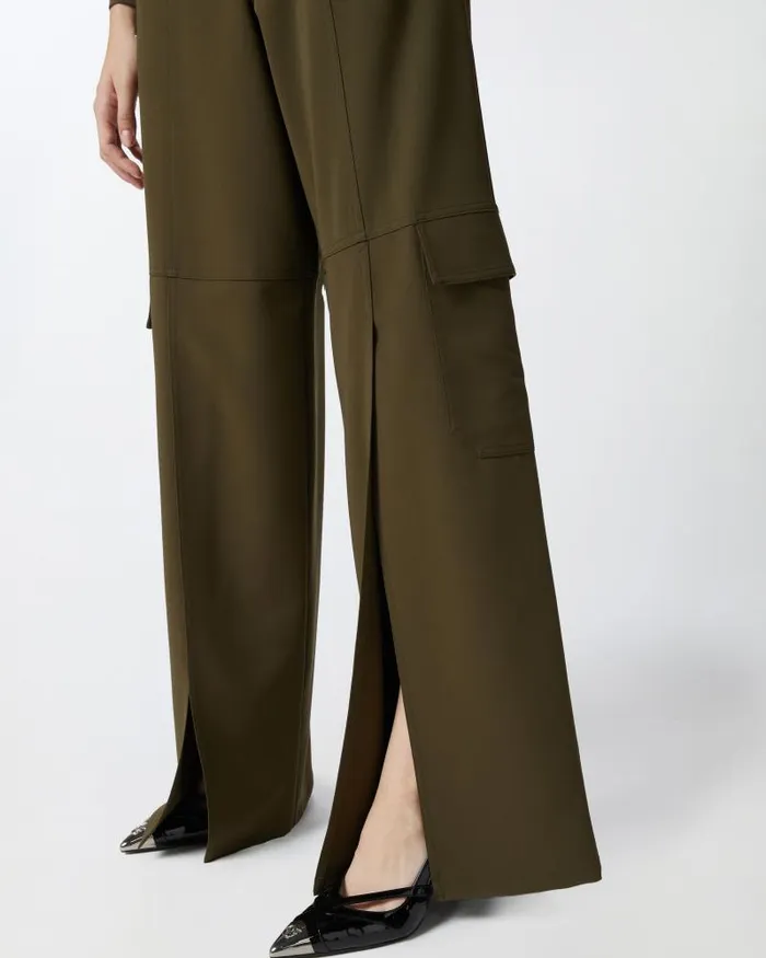 Women Casual Trousers Pinko Flowing Wideleg Cargo Trousers Greenamazonia Women Casual Trousers Pinko Flowing Wideleg Cargo Trousers Greenamazonia