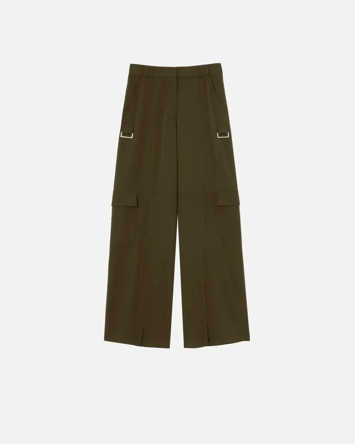 Women Casual Trousers Pinko Flowing Wideleg Cargo Trousers Greenamazonia Women Casual Trousers Pinko Flowing Wideleg Cargo Trousers Greenamazonia