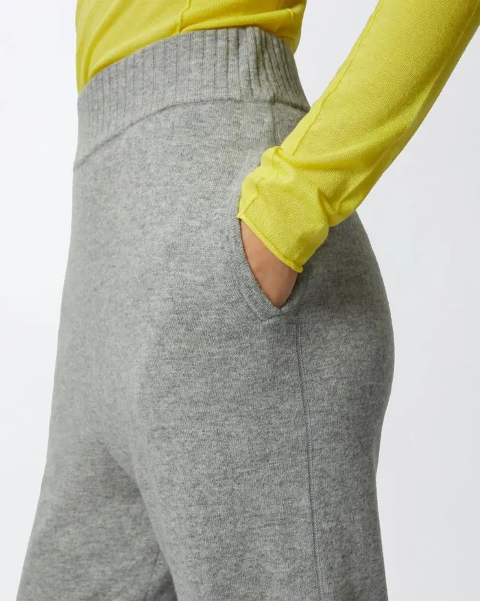 Women Casual Trousers Pinko Knit Cashmereblend Joggers Metallic Silver Women Casual Trousers Pinko Knit Cashmereblend Joggers Metallic Silver