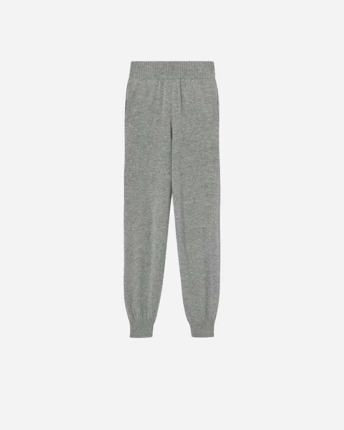 Women Casual Trousers Pinko Knit Cashmereblend Joggers Metallic Silver Women Casual Trousers Pinko Knit Cashmereblend Joggers Metallic Silver
