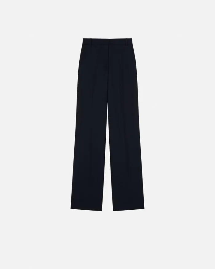 Women Casual Trousers Pinko Wideleg Pinstriped Trousers Blueburgundy Women Casual Trousers Pinko Wideleg Pinstriped Trousers Blueburgundy