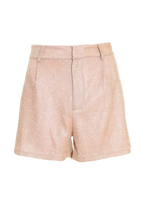 Women Champagne Glitter Tailored Shorts Quiz Clothing Shorts