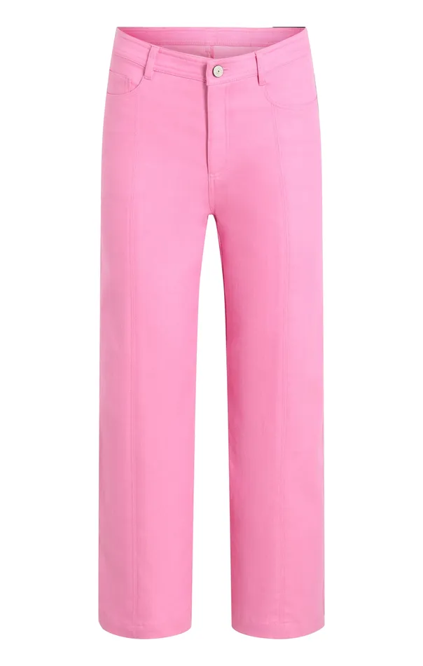 Women Cinq Sept Heart Embroidery Cropped Verona Pant Flamingo Bottoms