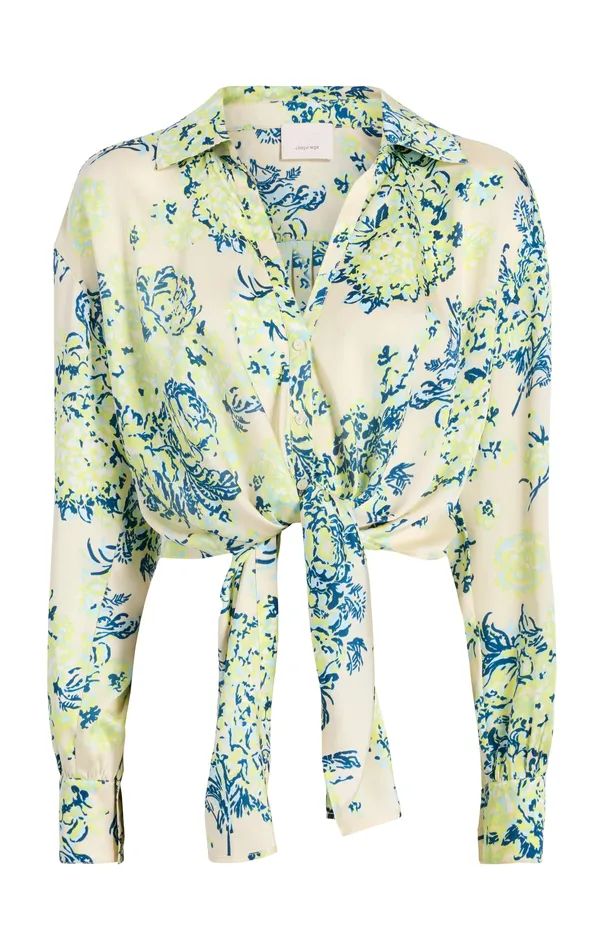 Women Cinq Sept Seaside Bouquet Marianna Top Light Plaster Multi Tops