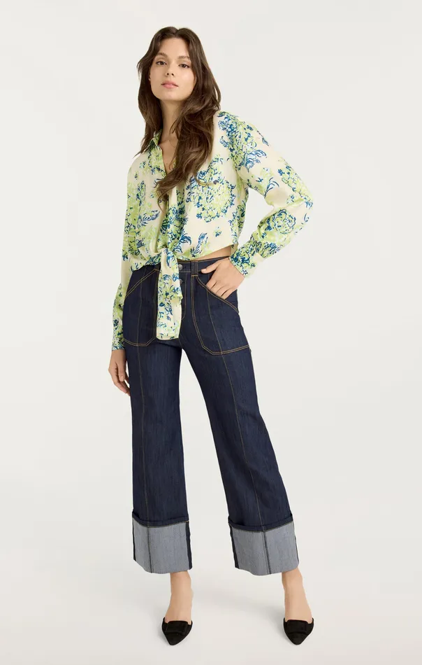 Women Cinq Sept Seaside Bouquet Marianna Top Light Plaster Multi Tops