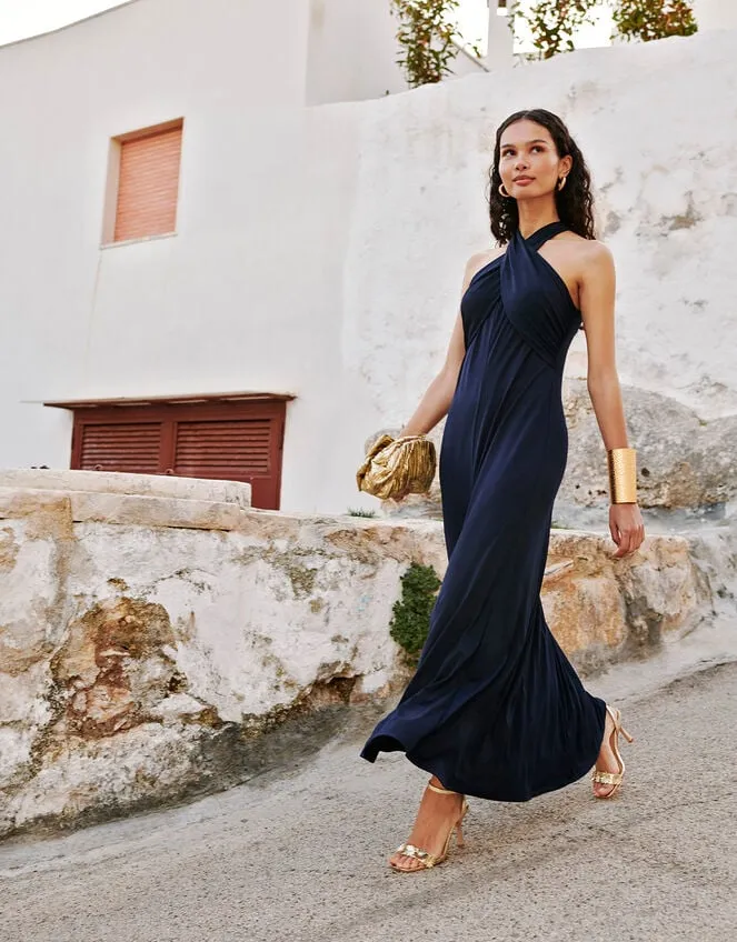 Women Clo Crossover Maxi Dress Blue Monsoon Occasionwear
