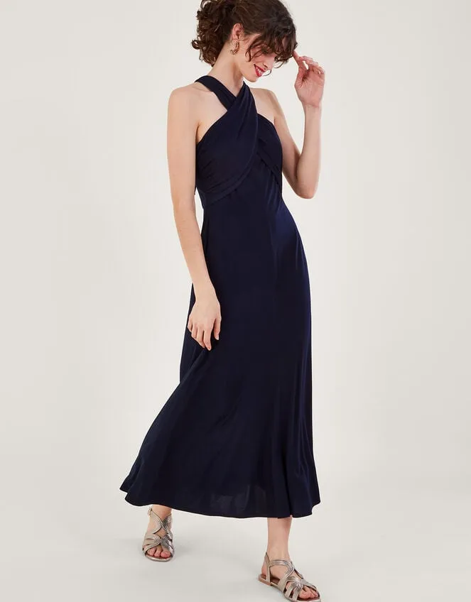 Women Clo Crossover Maxi Dress Blue Monsoon Occasionwear