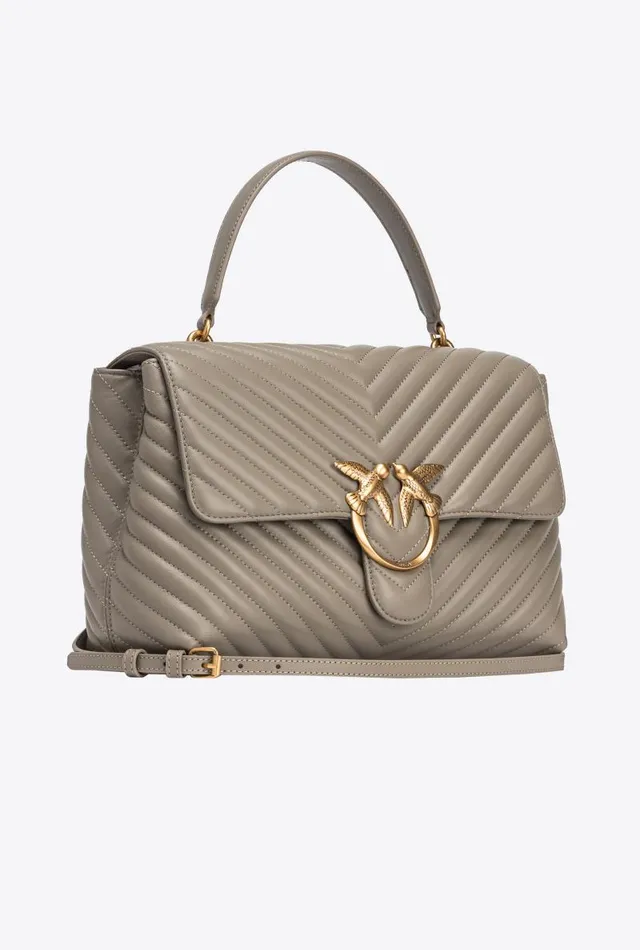 Women Crossbody Bags Pinko Big Lady Love Bag Puff Chevron Walnutantique Gold Women Crossbody Bags Pinko Big Lady Love Bag Puff Chevron Walnutantique Gold