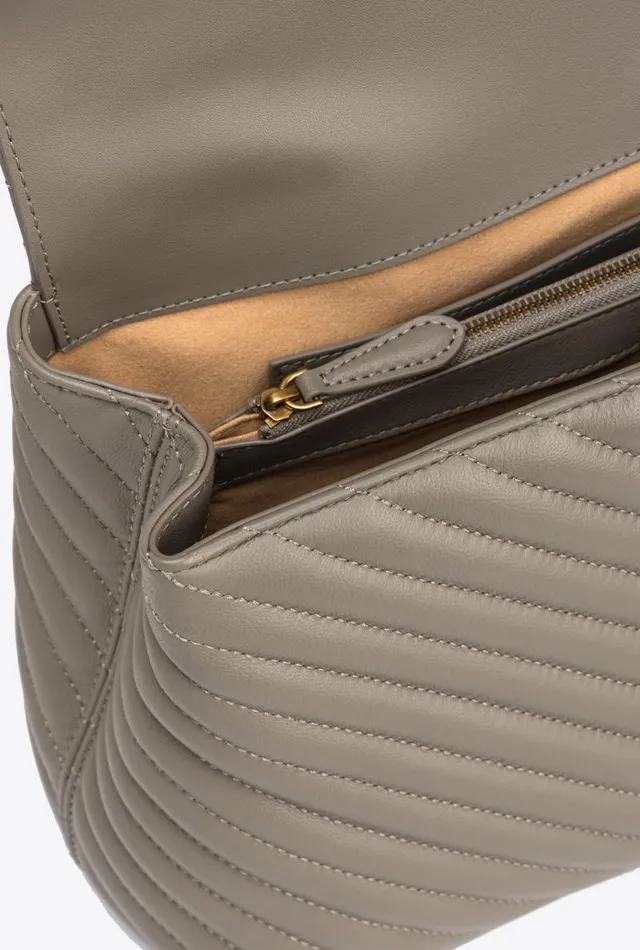 Women Crossbody Bags Pinko Big Lady Love Bag Puff Chevron Walnutantique Gold Women Crossbody Bags Pinko Big Lady Love Bag Puff Chevron Walnutantique Gold