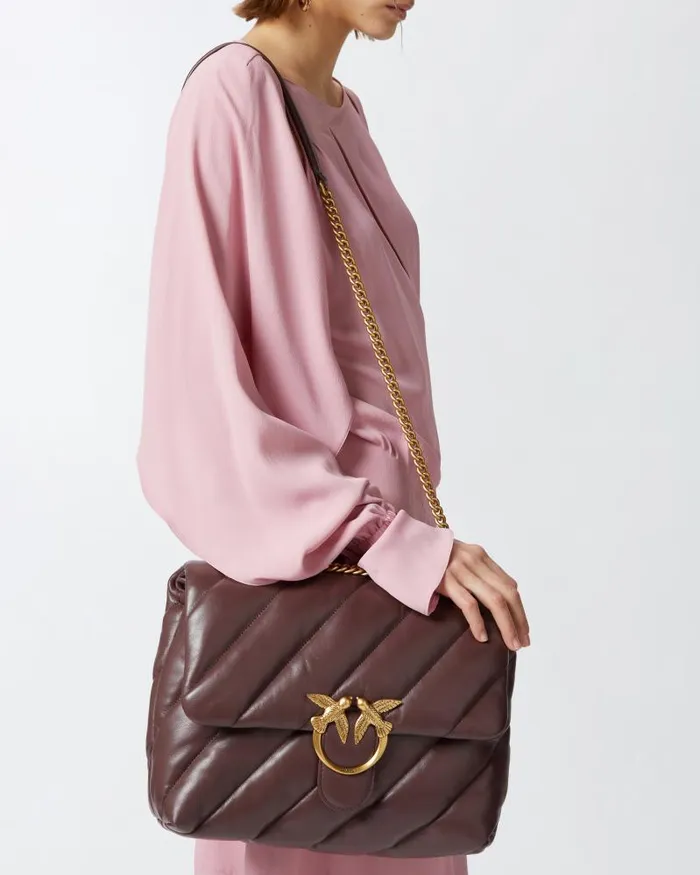 Women Crossbody Bags Pinko Big Love Bag Puff Maxi Quilt Choc Bitterantiquegold Women Crossbody Bags Pinko Big Love Bag Puff Maxi Quilt Choc Bitterantiquegold