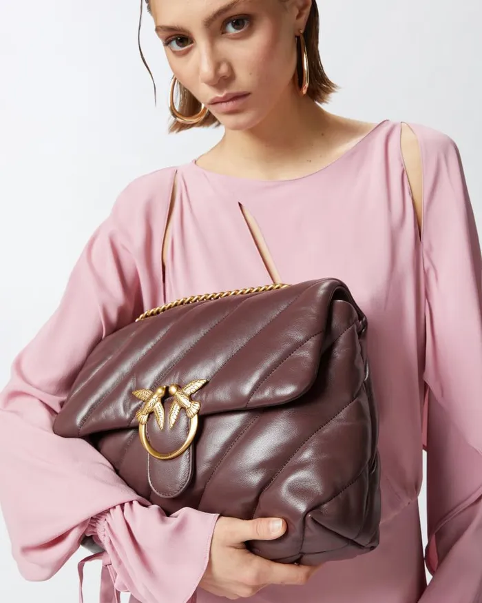 Women Crossbody Bags Pinko Big Love Bag Puff Maxi Quilt Choc Bitterantiquegold Women Crossbody Bags Pinko Big Love Bag Puff Maxi Quilt Choc Bitterantiquegold