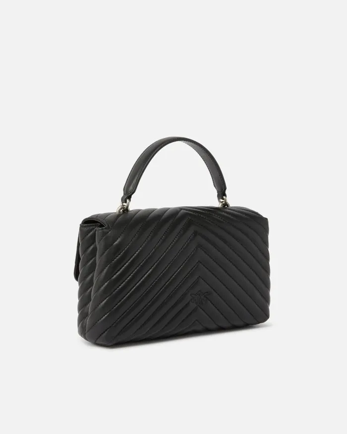 Women Crossbody Bags Pinko Classic Lady Love Bag Puff Chevron Blackold Silver Women Crossbody Bags Pinko Classic Lady Love Bag Puff Chevron Blackold Silver