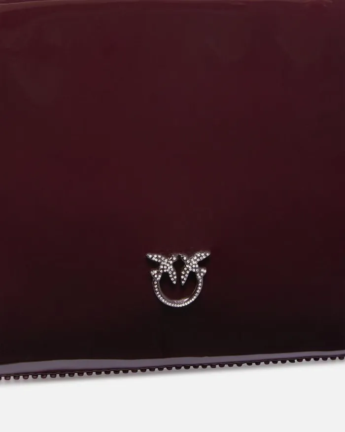 Women Crossbody Bags Pinko Glossy Handbag With Rhinestones And Shoulder Strap Choc Bittercolourblock Women Crossbody Bags Pinko Glossy Handbag With Rhinestones And Shoulder Strap Choc Bittercolourblock