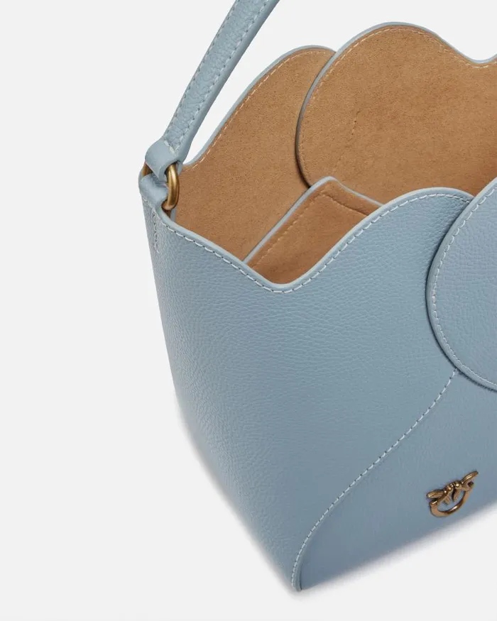 Women Crossbody Bags Pinko Heart Mini Leather Bucket Bag With Shoulder Strap Lightblueantique Gold Women Crossbody Bags Pinko Heart Mini Leather Bucket Bag With Shoulder Strap Lightblueantique Gold