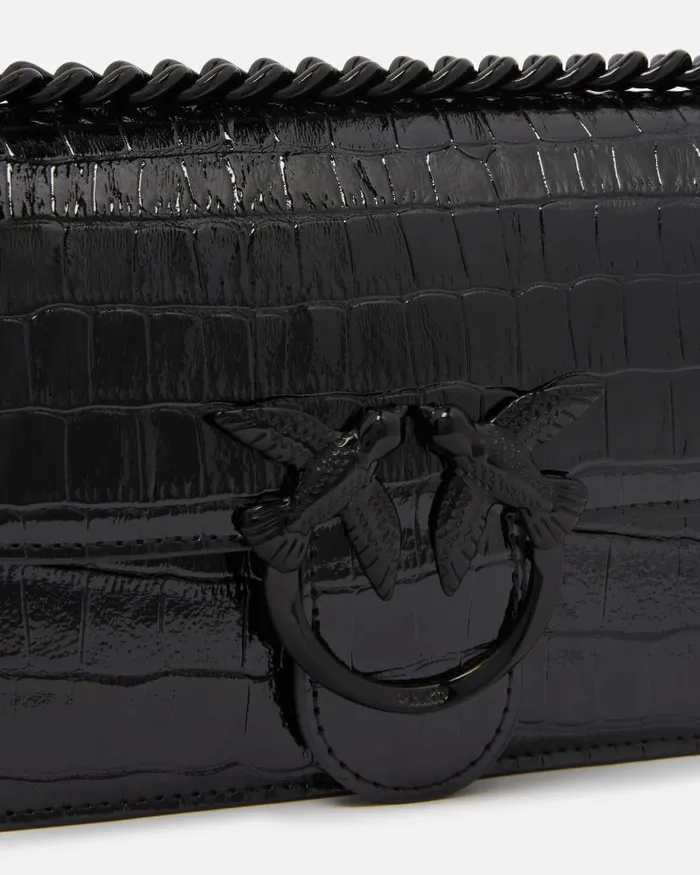 Women Crossbody Bags Pinko Love Bag Allblack Patent Crossbody Bag Limo Black Block Colour Women Crossbody Bags Pinko Love Bag Allblack Patent Crossbody Bag Limo Black Block Colour