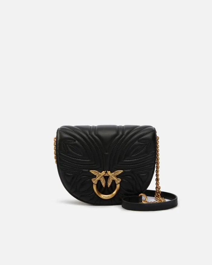 Women Crossbody Bags Pinko Love Bag Mini Rounded Crossbody Bag Blackantique Gold