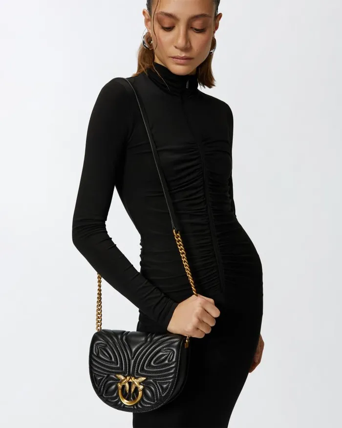 Women Crossbody Bags Pinko Love Bag Mini Rounded Crossbody Bag Blackantique Gold Women Crossbody Bags Pinko Love Bag Mini Rounded Crossbody Bag Blackantique Gold