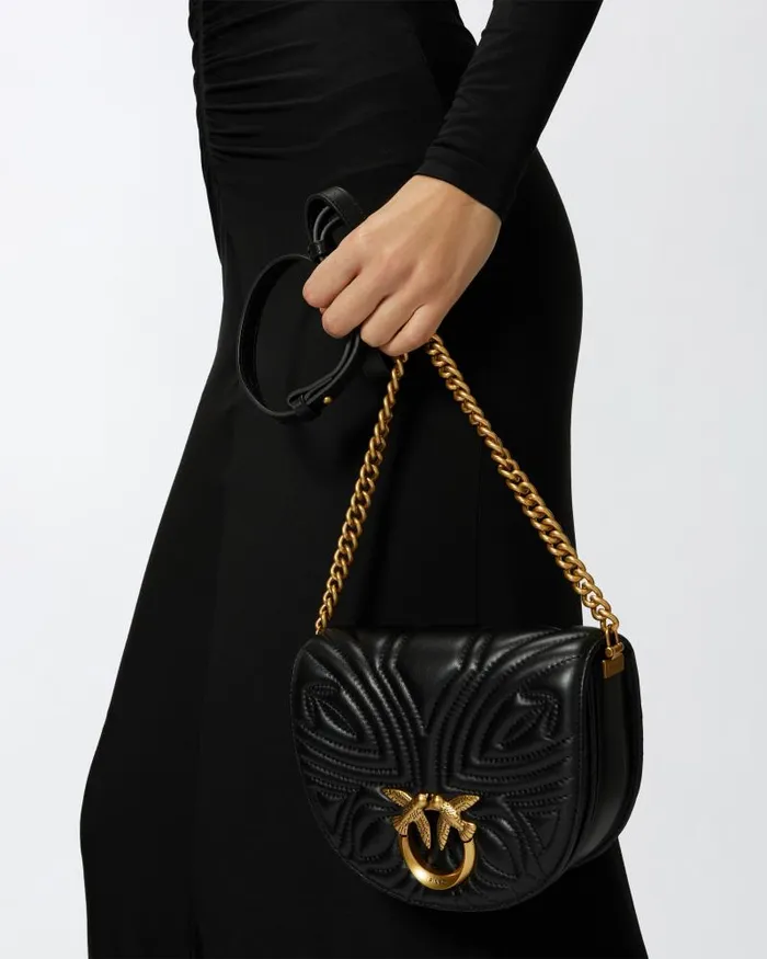 Women Crossbody Bags Pinko Love Bag Mini Rounded Crossbody Bag Blackantique Gold Women Crossbody Bags Pinko Love Bag Mini Rounded Crossbody Bag Blackantique Gold