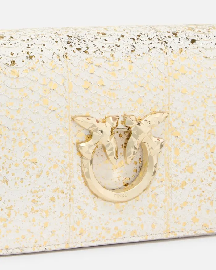 Women Crossbody Bags Pinko Mini Love Bag Crossbody Bag In Laminated Reptile PINKO Galleria Goldlightgold Women Crossbody Bags Pinko Mini Love Bag Crossbody Bag In Laminated Reptile PINKO Galleria Goldlightgold