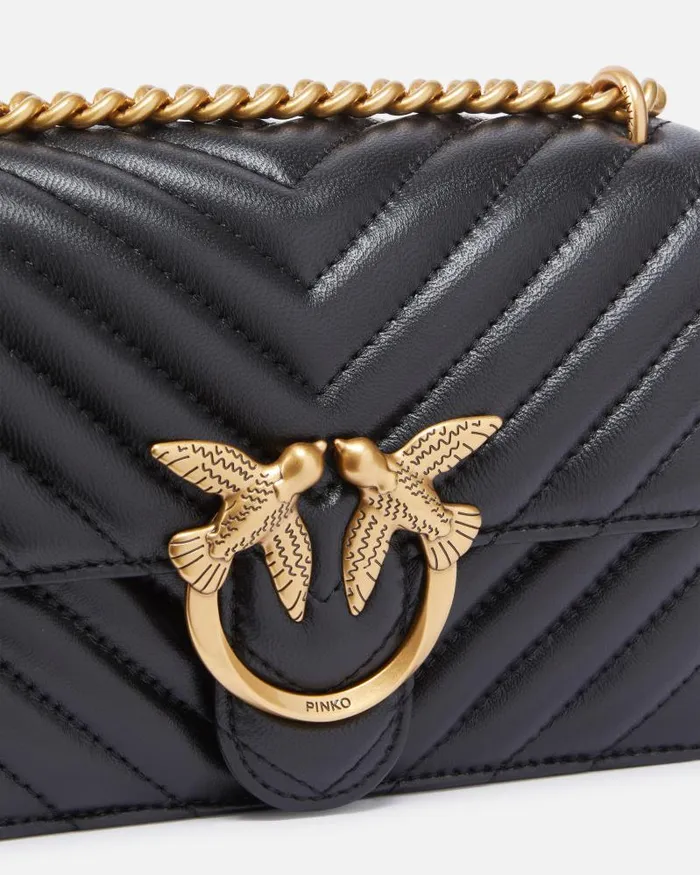 Women Crossbody Bags Pinko Mini Love Bag One Chevron Blackantique Gold Women Crossbody Bags Pinko Mini Love Bag One Chevron Blackantique Gold