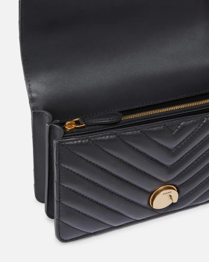 Women Crossbody Bags Pinko Mini Love Bag One Chevron Blackantique Gold Women Crossbody Bags Pinko Mini Love Bag One Chevron Blackantique Gold