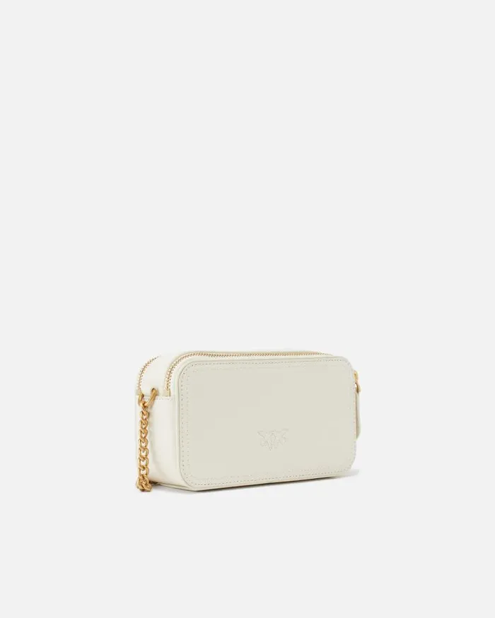 Women Crossbody Bags Pinko Small Crossbody Bag With Raised Love Birds Logo Whitewhiteantique Gold Women Crossbody Bags Pinko Small Crossbody Bag With Raised Love Birds Logo Whitewhiteantique Gold