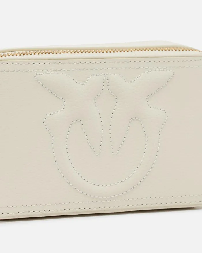Women Crossbody Bags Pinko Small Crossbody Bag With Raised Love Birds Logo Whitewhiteantique Gold Women Crossbody Bags Pinko Small Crossbody Bag With Raised Love Birds Logo Whitewhiteantique Gold