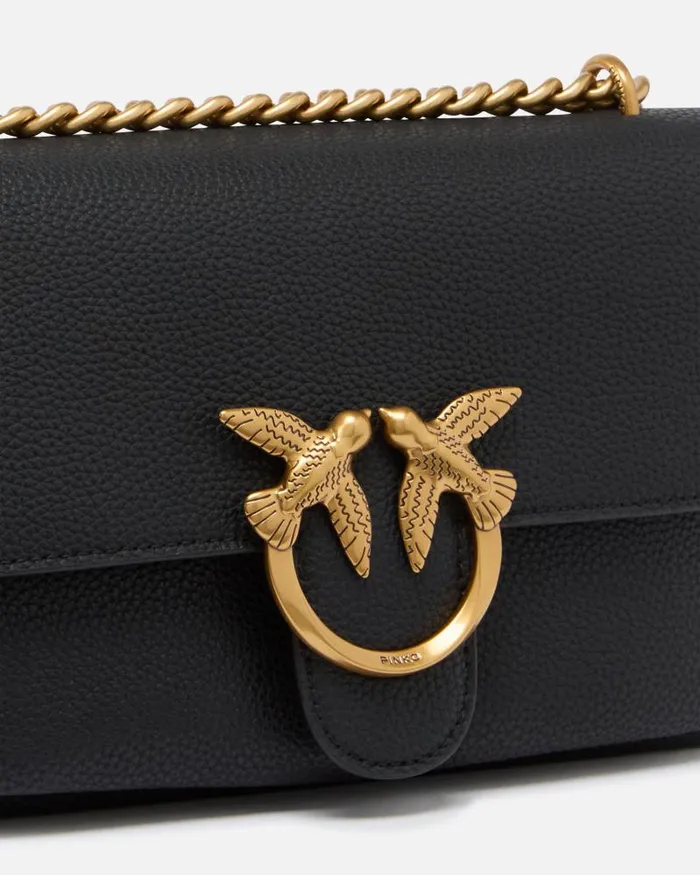 Women Crossbody Bags Pinko Small Crossbody Love Bag In Soft Leather Blackantique Gold Women Crossbody Bags Pinko Small Crossbody Love Bag In Soft Leather Blackantique Gold