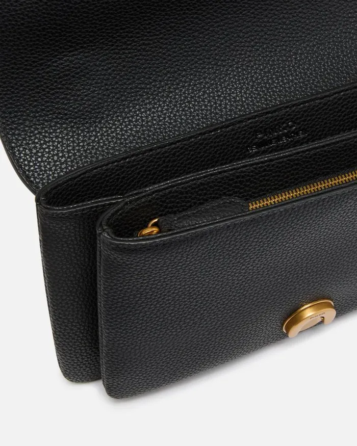 Women Crossbody Bags Pinko Small Crossbody Love Bag In Soft Leather Blackantique Gold Women Crossbody Bags Pinko Small Crossbody Love Bag In Soft Leather Blackantique Gold