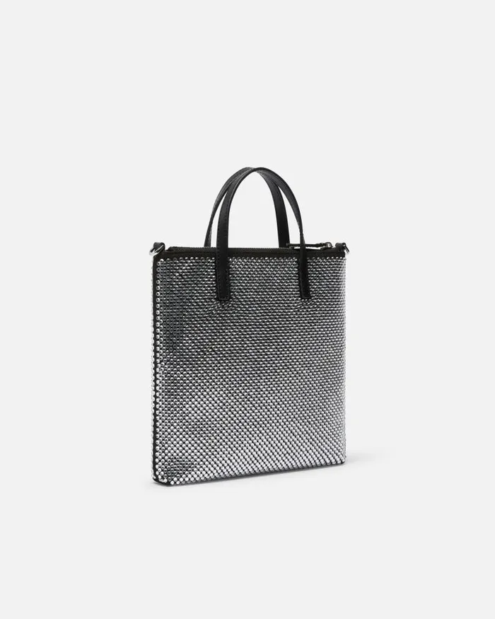 Women Crossbody Bags Pinko Small Shopping Bag With Jewel Rhinestones And Shoulder Strap Limo Blackgunmetal Grey Women Crossbody Bags Pinko Small Shopping Bag With Jewel Rhinestones And Shoulder Strap Limo Blackgunmetal Grey